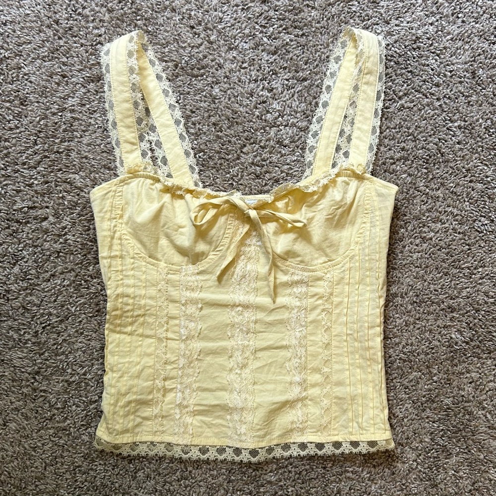 Yellow Lace Bustier Top - Picture 10 of 11
